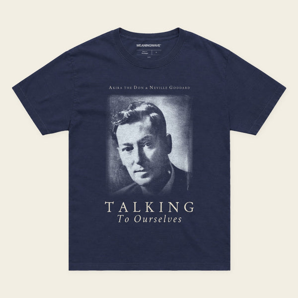 TALKING TO OURSELVES with Neville Goddard Oversized T-Shirt in Navy, front