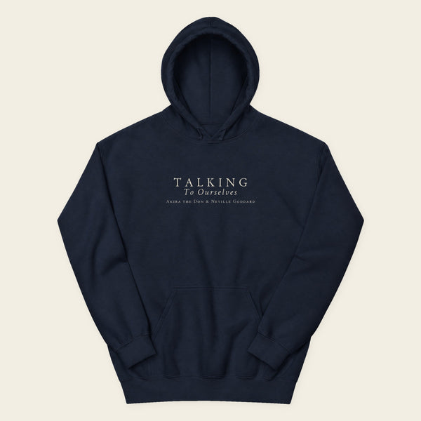 ALL THAT WE MEET with Neville Goddard Hoodie in Navy, front