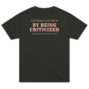 I LITERALLY GOT RICH with Scott Adams | Oversized T-Shirt - Washed Black - back