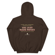 CHA CHING with Scott Adams | Hoodie - Dark Chocolate - back