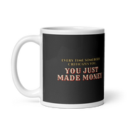 CHA CHING with Scott Adams | Mug - Charcoal - back