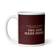 CHA CHING with Scott Adams | Mug - Oxblood - back