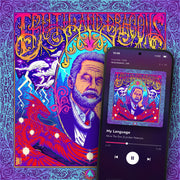 JBPWAVE: TRUTH & DRAGONS digital album: cover art with a phone playing it on meaningwave.com
