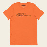 YOU GET TO EAT AT DENNY'S with Norm Macdonald | T-Shirt - Orange - front