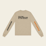 THE GREATEST GIG IN THE WORLD with Norm Macdonald | Long Sleeve Shirt - Sand - back
