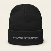 I ♥ LIVING IN THE FUTURE | Knit Beanie - Black - front