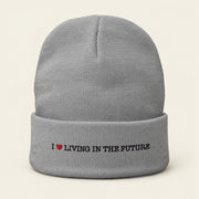 I ♥ LIVING IN THE FUTURE | Knit Beanie - Gray - front