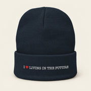 I ♥ LIVING IN THE FUTURE | Knit Beanie - Navy - front