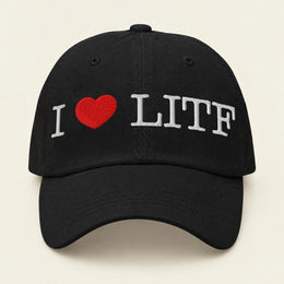 I ♥ LIVING IN THE FUTURE | Dad Cap - Black - front