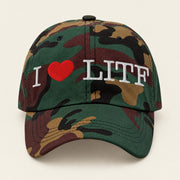 I ♥ LIVING IN THE FUTURE | Dad Cap - Green Camo - front