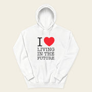 I ♥ LIVING IN THE FUTURE | Hoodie - White - front