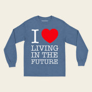 I ♥ LIVING IN THE FUTURE | Long Sleeve Shirt - Indigo Blue - front