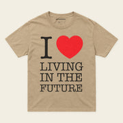 I ♥ LIVING IN THE FUTURE | Oversized T-Shirt - Khaki - front
