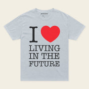 I ♥ LIVING IN THE FUTURE | Oversized T-Shirt - Light Washed Denim - front