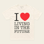 I ♥ LIVING IN THE FUTURE | Oversized T-Shirt - Vintage White - front