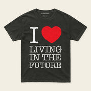 I ♥ LIVING IN THE FUTURE | Oversized T-Shirt - Washed Black - front