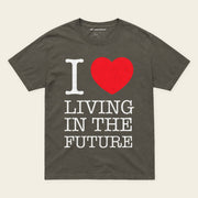 I ♥ LIVING IN THE FUTURE | Oversized T-Shirt - Washed Charcoal - front