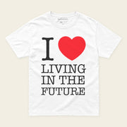 I ♥ LIVING IN THE FUTURE | Oversized T-Shirt - White - front