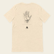 FEELING IS THE SECRET with Neville Goddard T-Shirt in Heather Natural, back