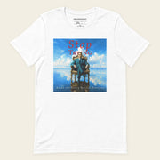 STOP TRYING with Neville Goddard Album Cover T-Shirt in White, front