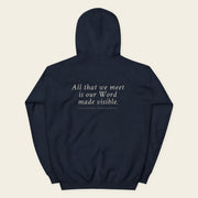 ALL THAT WE MEET with Neville Goddard Hoodie in Navy, back