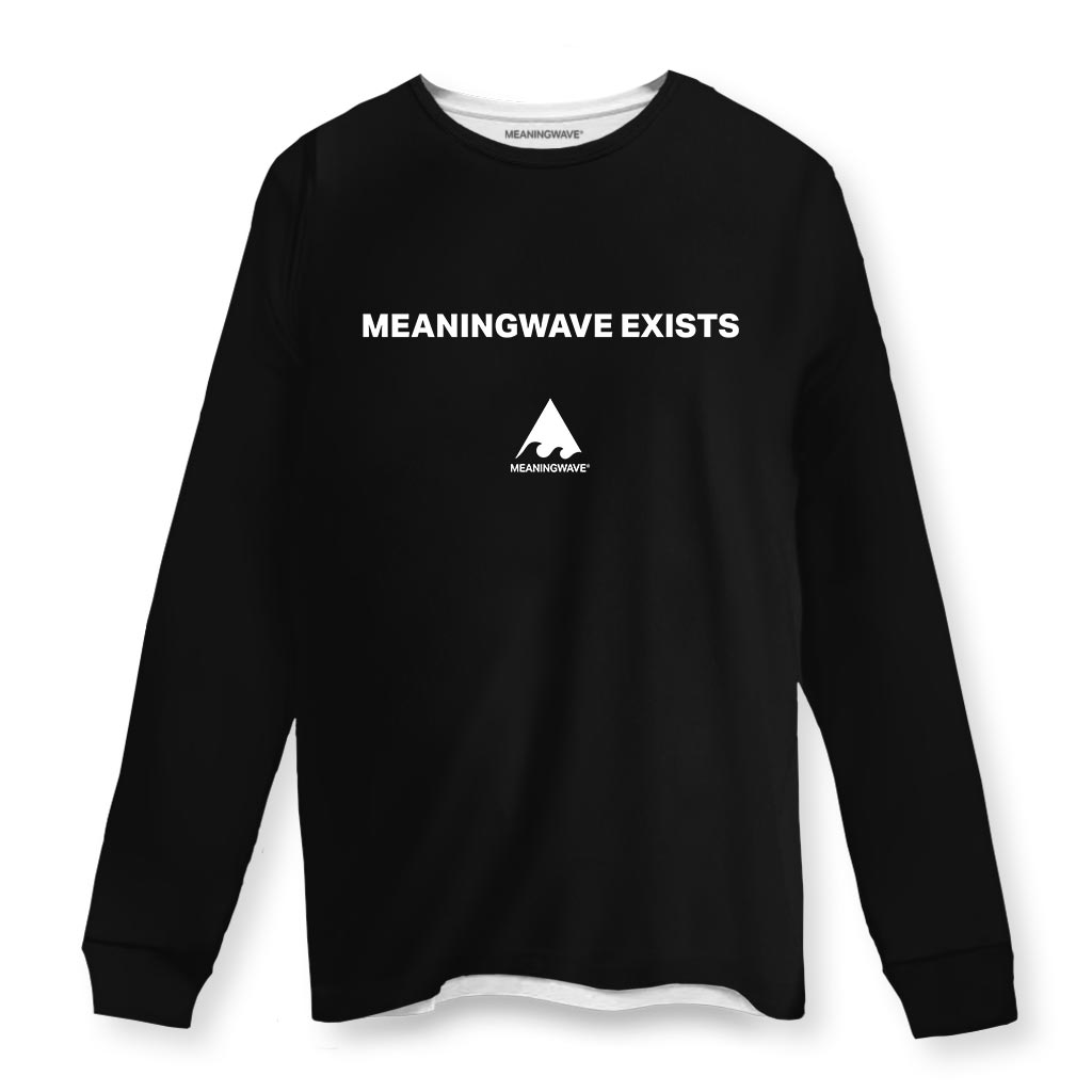 MEANINGWAVE EXISTS Long Sleeve Cotton Shirt