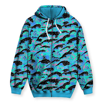 THE GREAT WAVE OF MEANING Zip-Up Hoodie