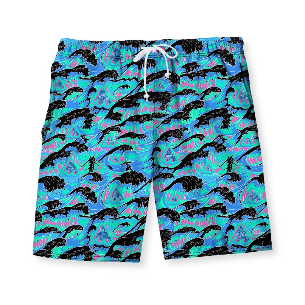 THE GREAT WAVE OF MEANING Men's Swim Shorts