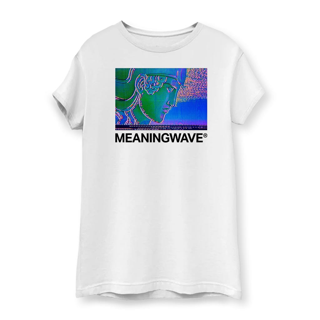 MEANINGWAVE RADIO AESTHETIC ANIME STATUE Women's Cotton T-Shirt