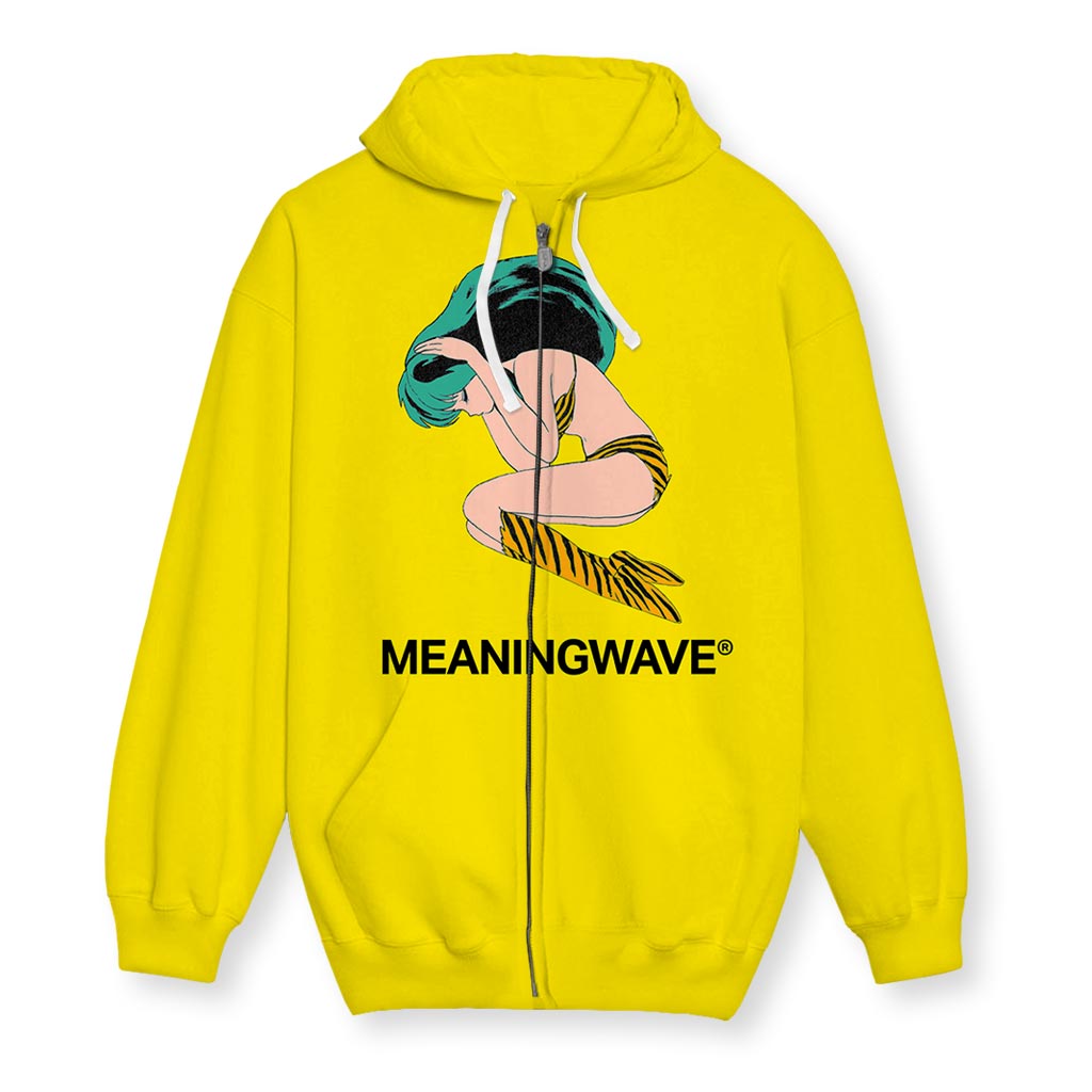 Meaningwave - Yellow Lum Men's Zip-Up Hoodie