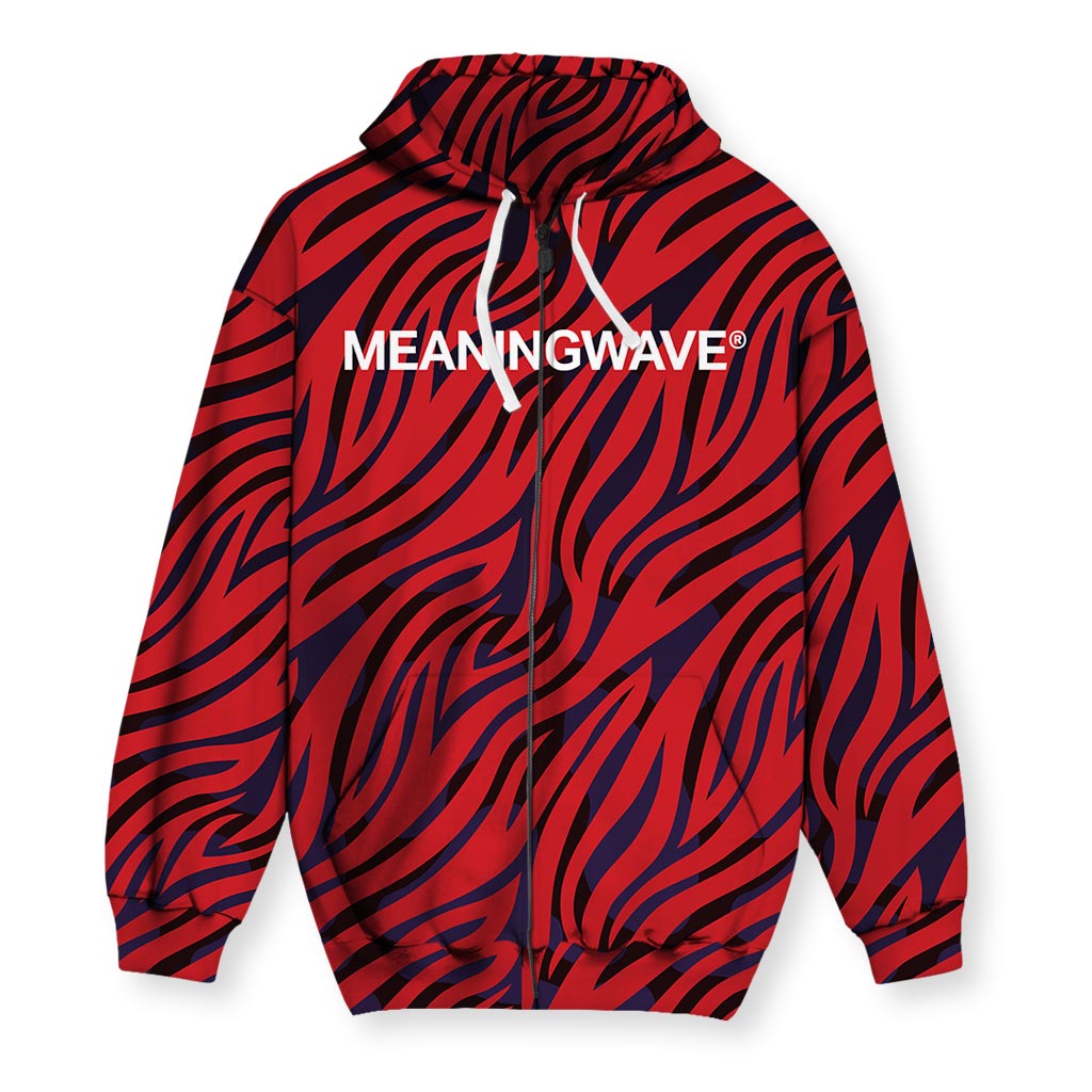 Meaningwave Rick James Neon Zebra Men's Zip-Up Hoodie