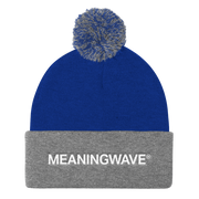MEANINGWAVE text Logo | Pom Pom Knit Cap