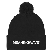 MEANINGWAVE text Logo | Pom Pom Knit Cap