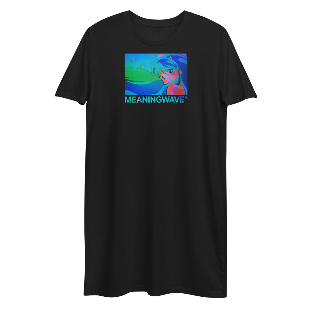MEANINGWAVE Lum Aquamarine Dream Cotton T-Shirt Dress