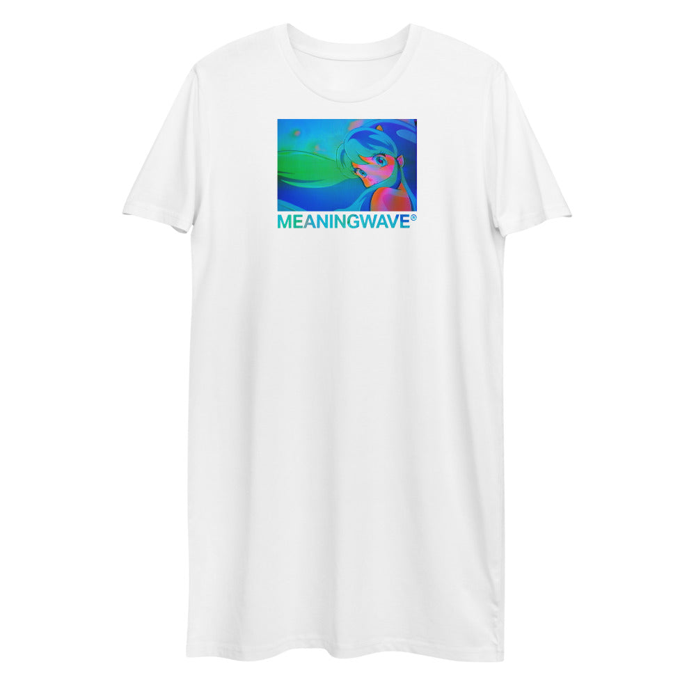 MEANINGWAVE Lum Aquamarine Dream Cotton T-Shirt Dress